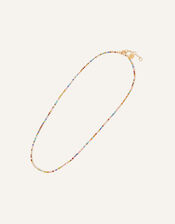 14ct Gold-Plated Rainbow Cupchain Tennis Necklace, , large