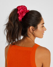 Oversized Frilly Pleated Hair Scrunchie, , large