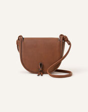 Knot Detail Saddle Cross-Body, Tan (TAN), large