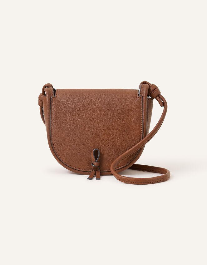 Knot Detail Saddle Cross-Body, Tan (TAN), large