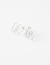 Engagement Stacking Rings with Recycled Metal, White (CRYSTAL), large