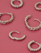 Platinum-Plated Twisted Hoops Set of Three, , large