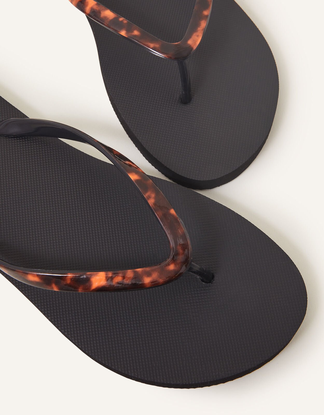 Tortoiseshell Toe Post Flip Flops Black Flip flops Accessorize ROI