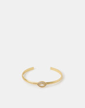 14ct Gold-Plated Chunky Evil Eye Bangle, , large