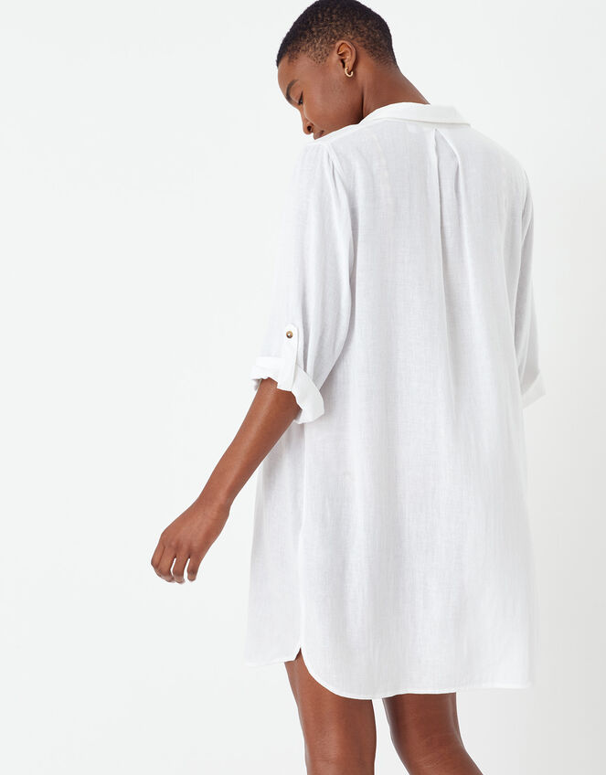Long Sleeve Beach Shirt with LENZING™ ECOVERO™, White (WHITE), large