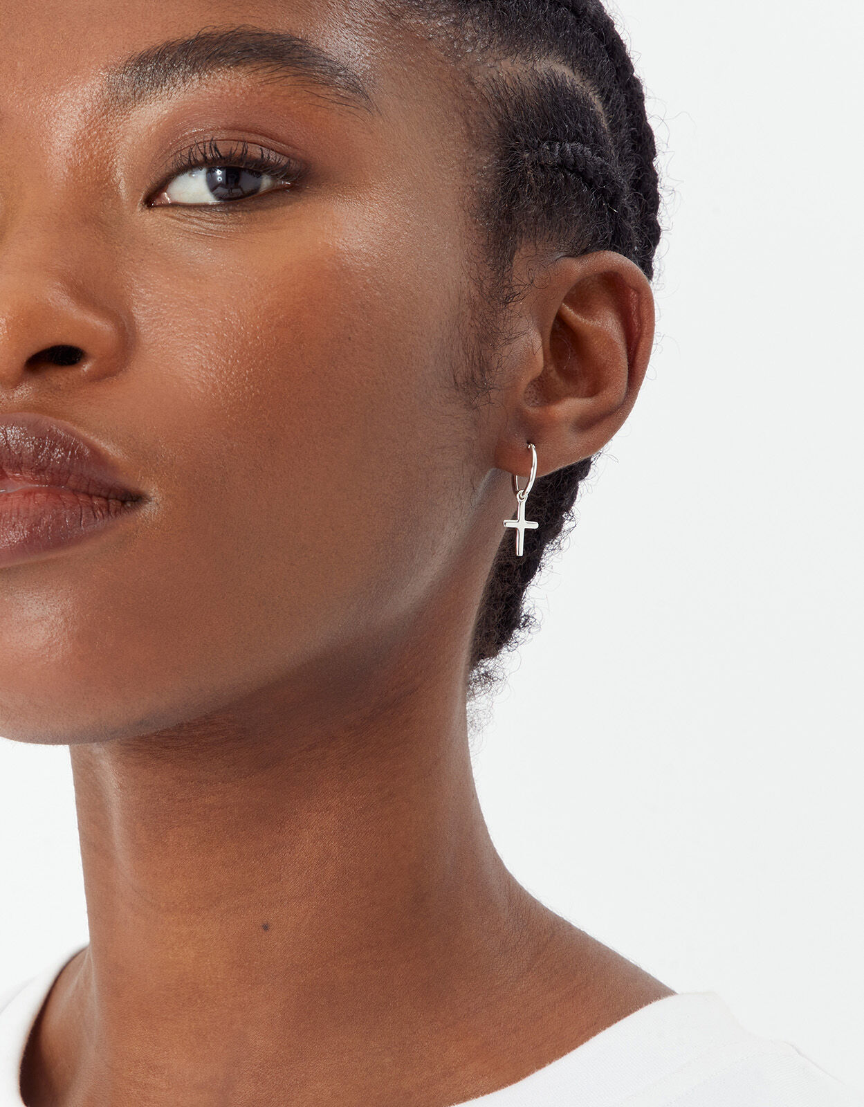 Mini hoop cross earrings online