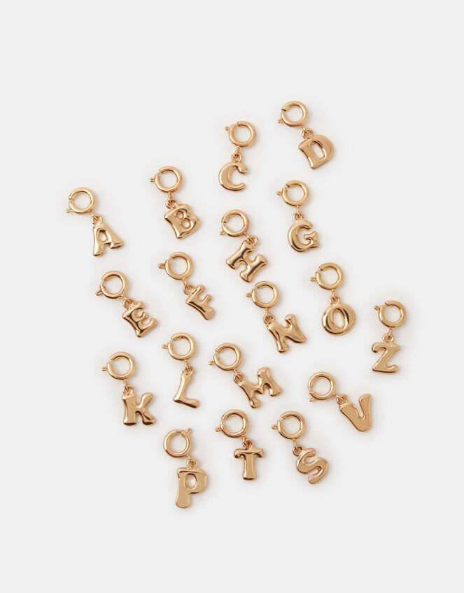 Bubble Initial Jewellery Charm, Gold (GOLD), large