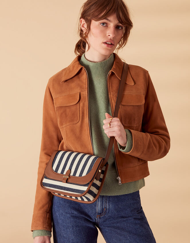 Stripe Cross-Body Bag, , large
