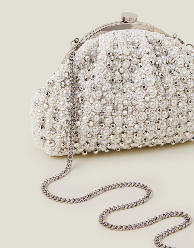 Bridal Embellished Clip Frame Bag, , large