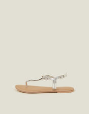 Diamant&eacute; Leaf Embellished Sandals, White (CRYSTAL), large