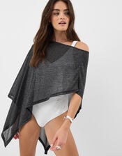 Shimmer Poncho, Black (BLACK), large
