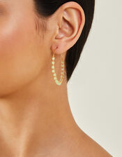 14ct Gold-Plated Beaded Hoops, , large