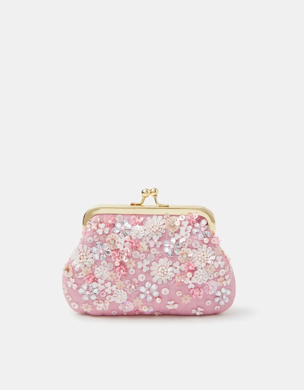 Girls Sequin Flower Clip Frame Bag, , large