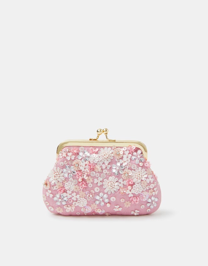 Girls Sequin Flower Clip Frame Bag, , large