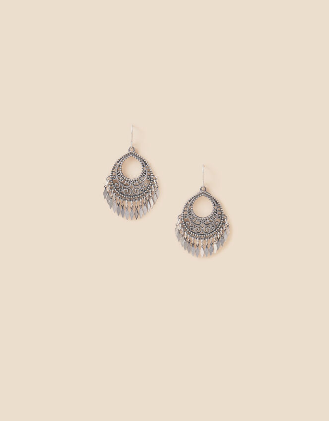 Statement Filigree Tassel Earrings, , large