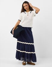 Knitted Polo Shirt, Ivory (IVORY), large