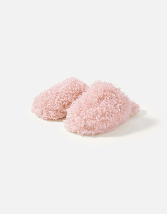 Fluffy Teddy Slippers, Pink (PINK), large