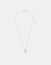 Sterling Silver-Plated Molten Heart Pendant Necklace, , large