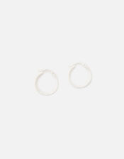 Sterling Silver Chunky Hoop Earrings, , large