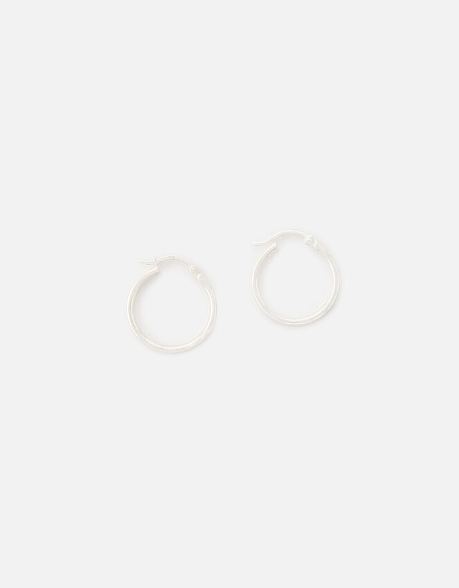Sterling Silver Chunky Hoop Earrings, , large