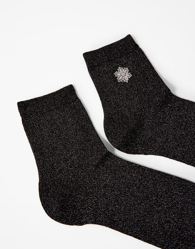 Snowflake Sparkle Ankle Socks, , large