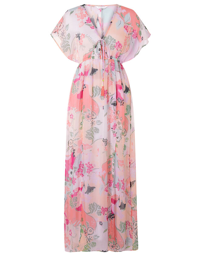 Printed Chiffon Maxi Dress, Multi (PASTEL-MULTI), large