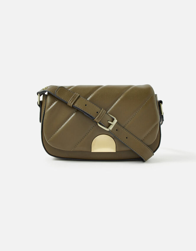 Lara Quilted Shoulder Bag, Green (KHAKI), large