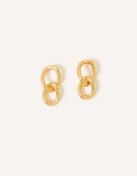 14ct Gold-Plated Chain Drop Earrings, , large
