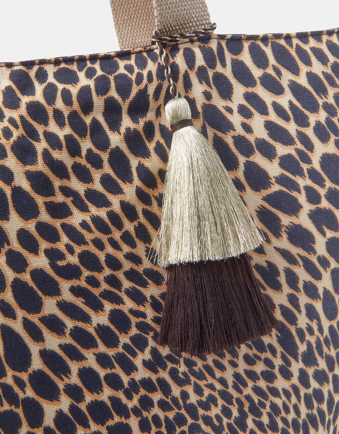 Leopard Print Beach Tote Bag, , large