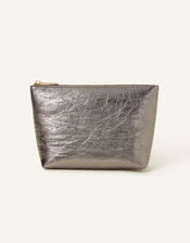 Large Metallic Makeup Bag, , large