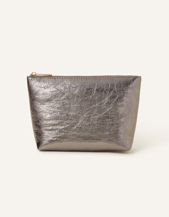 Large Metallic Makeup Bag, , large