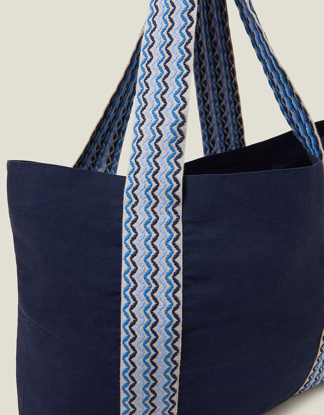 Webbing Shopper Bag, Blue (NAVY), large