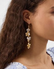 Flower Pearl Drop Earrings, , large