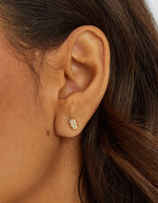 6-Pack 14ct Gold-Plated Stud & Hoop Earrings, , large