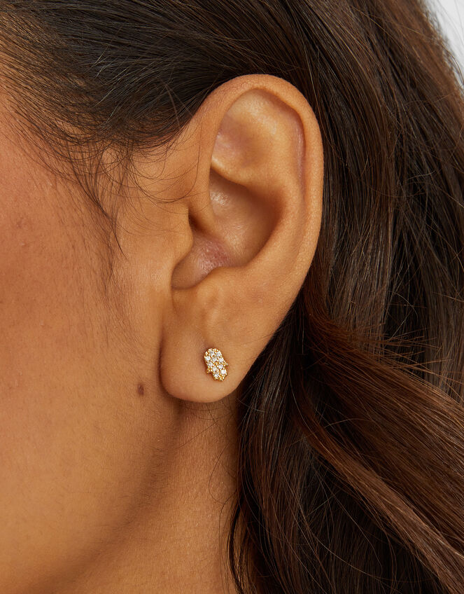 6-Pack 14ct Gold-Plated Stud & Hoop Earrings, , large