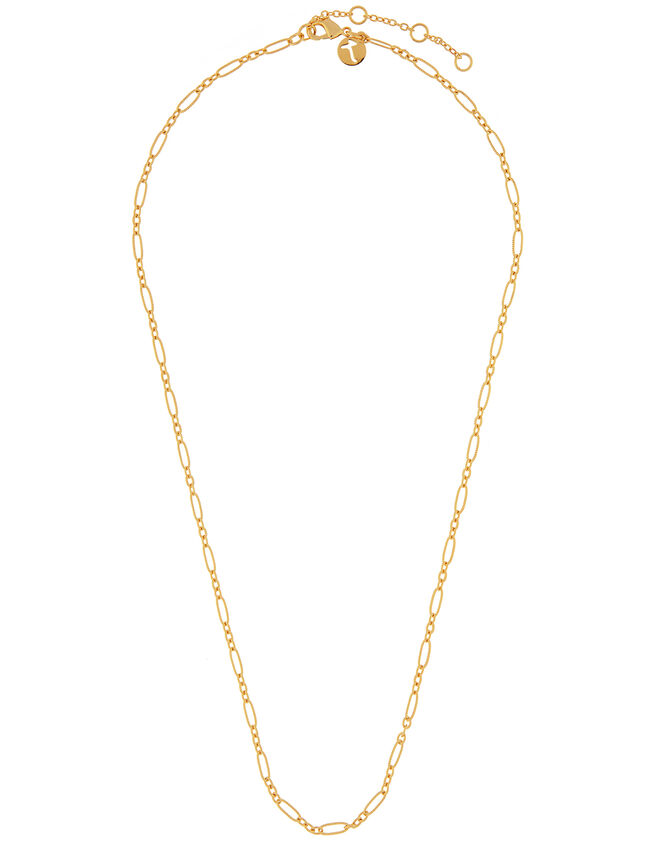 Gold-Plated Mixed Link Chain Necklace, , large