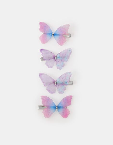 4-Pack Girls Butterfly Hair Clips, , large