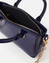Patent Crossbody Handbag, Blue (NAVY), large