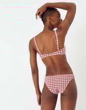 Gingham Bandeau Bikini Top, Orange (RUST), large