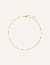 14ct Gold-Plated Pearl Sparkle Tennis Necklace, , large