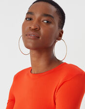 Large Simple Hoop Earrings, Gold (GOLD), large