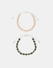 2-Pack Beaded Cord Anklets, , large