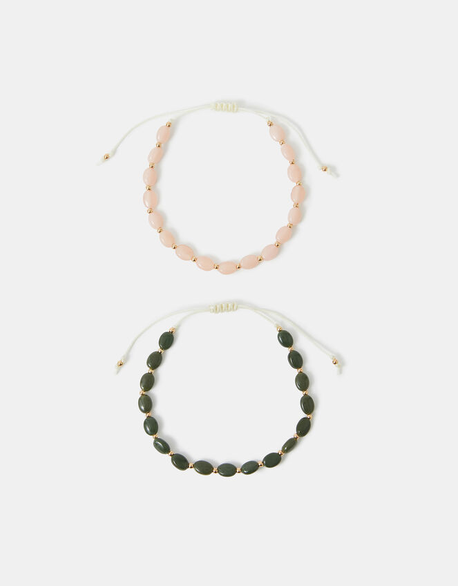 2-Pack Beaded Cord Anklets, , large