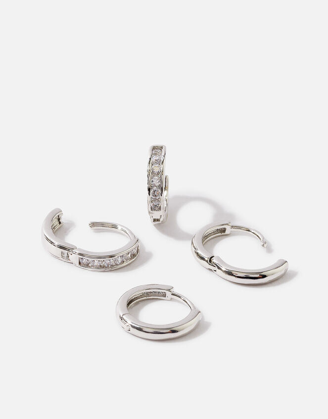Platinum-Plated Earrings Set of Two, , large
