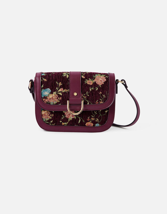 Floral Tapestry Cross-Body Bag, , large