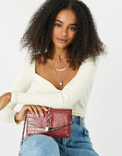 Alicia Padlock Cross-Body Bag, Red (RED), large