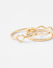 Heart Wave Ring Set, Gold (GOLD), large