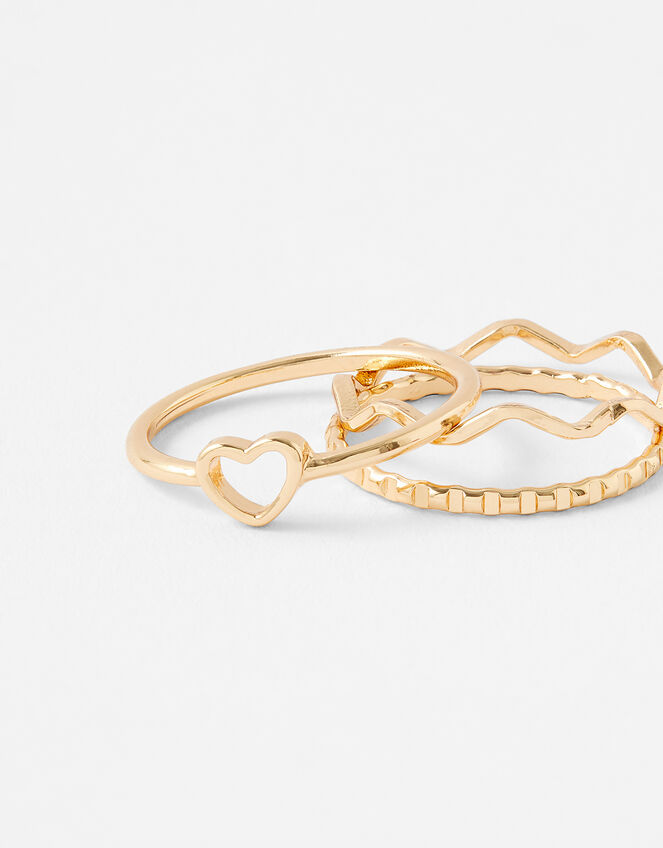 Heart Wave Ring Set, Gold (GOLD), large