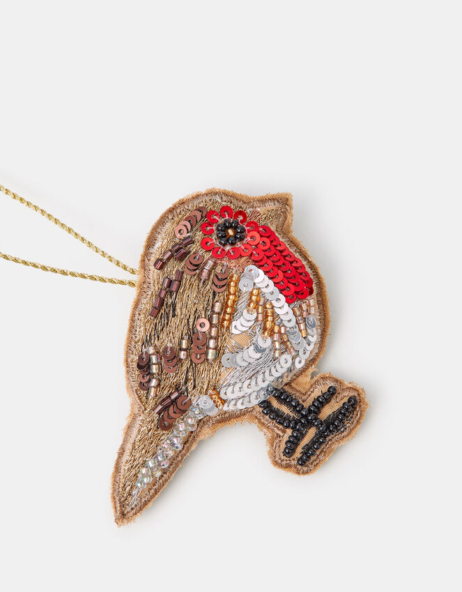 Embellished Robin Christmas Tree Decoration, , large