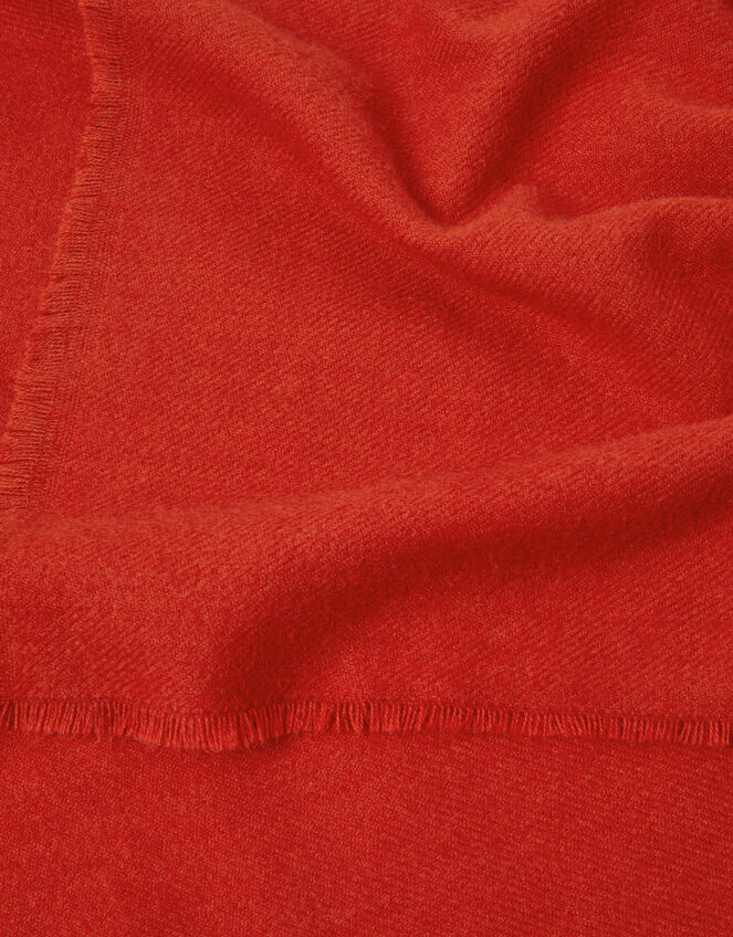 Super Soft Plain Blanket Scarf, Orange (ORANGE), large